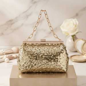 Pochette chic à sequins lumineux